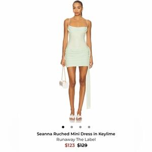 Seanna Ruched Mini Dress in Keylime